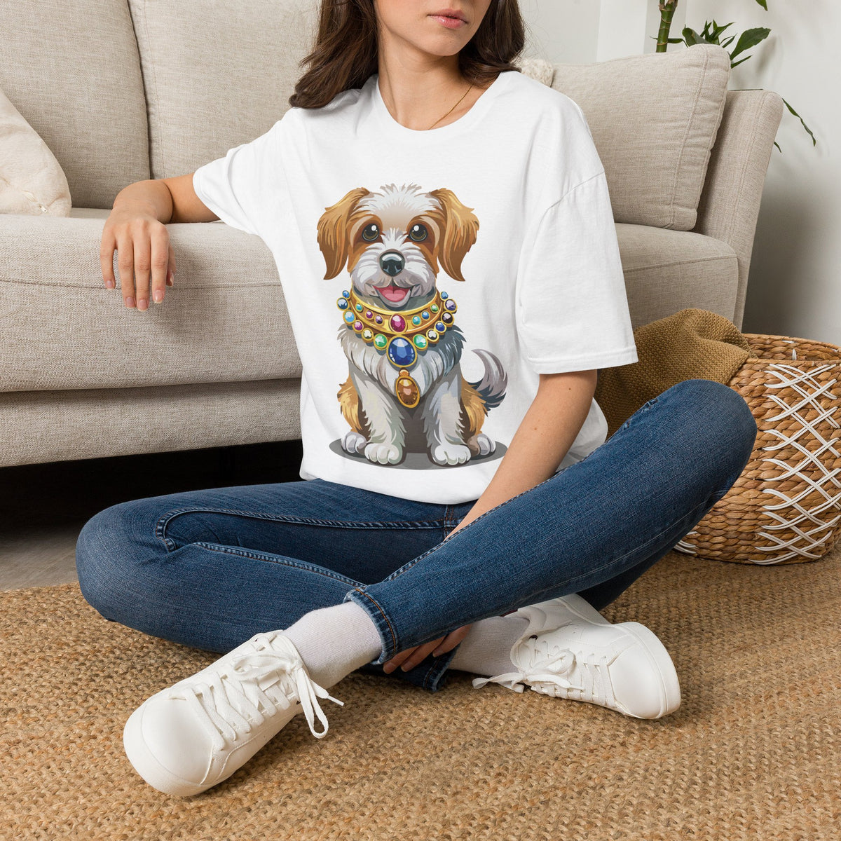 Cute Jeweled Puppy T-Shirt | Dog Portrait Tee
