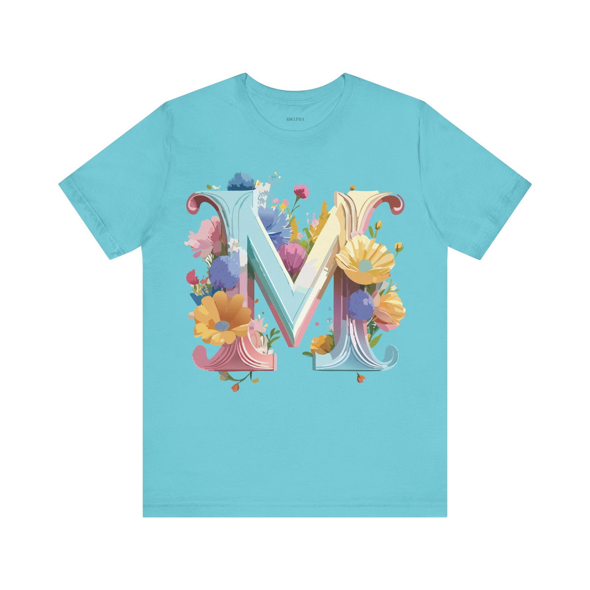 Letter M Graphic Unisex Cotton Bella+Canvas Tee with Art Letter Design