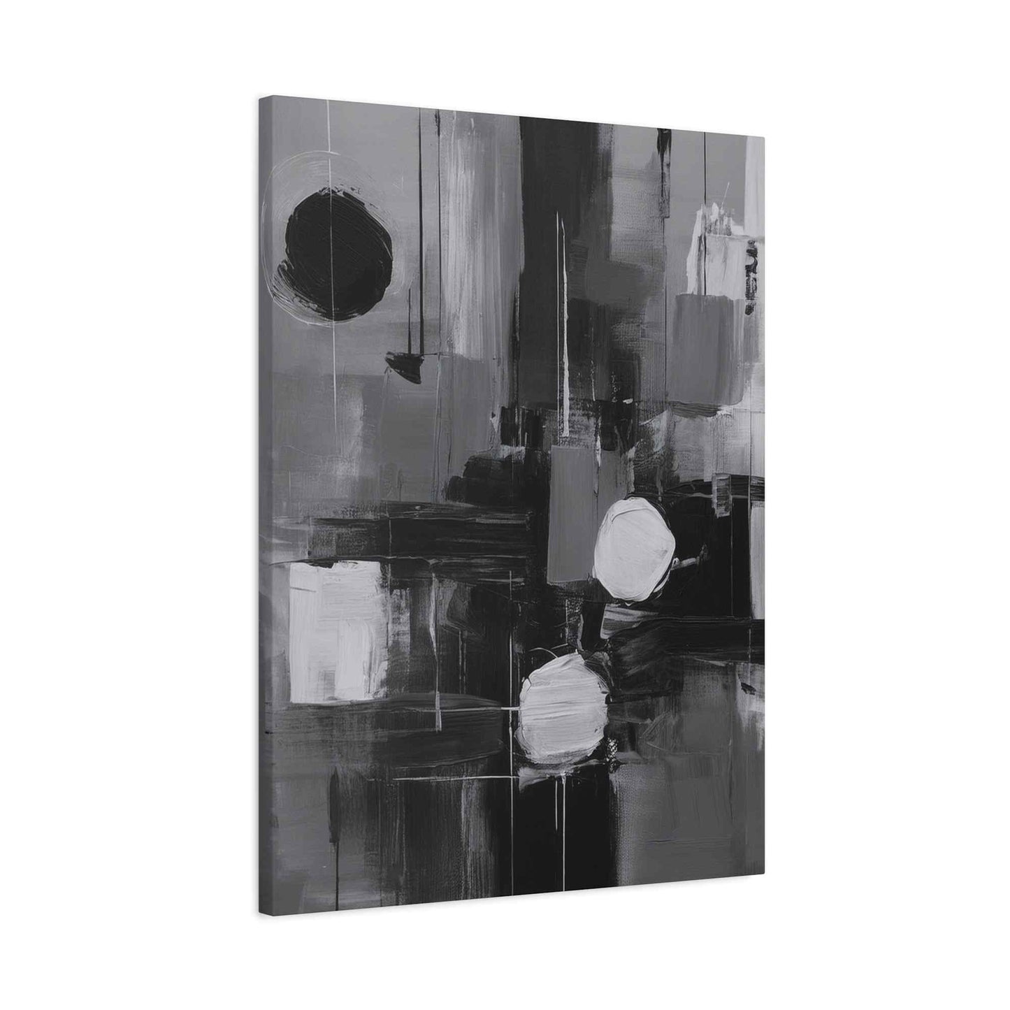 Black Abstract Painting Print Canvas 20x24,20x30,24x30, 24x32,24x36,30x40, 32x48,36x48,40x60 Pine-Wood Inner Frame ABS-16