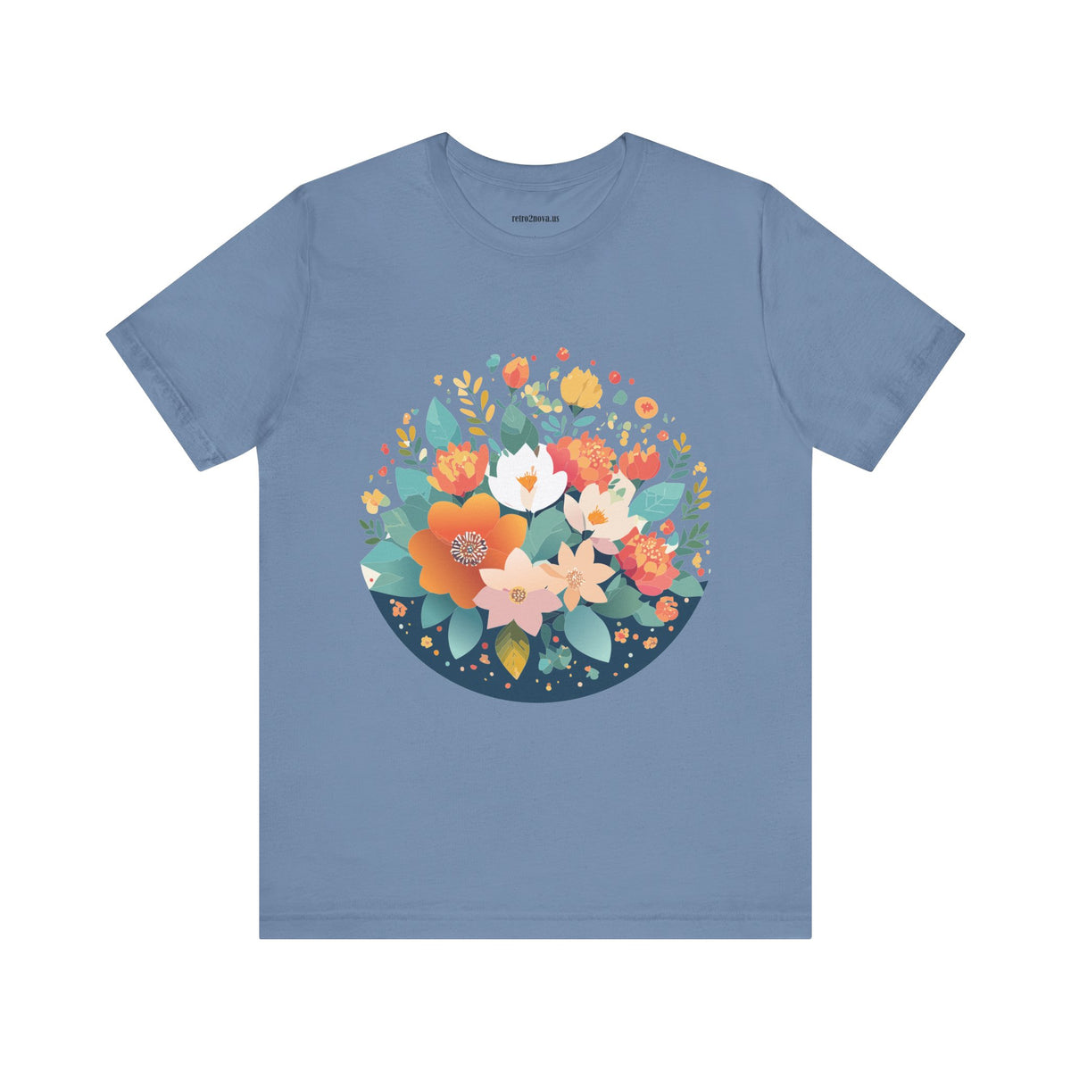 Floral Graphic Unisex Cotton Bella+Canvas Tee with Flowers Design ab100