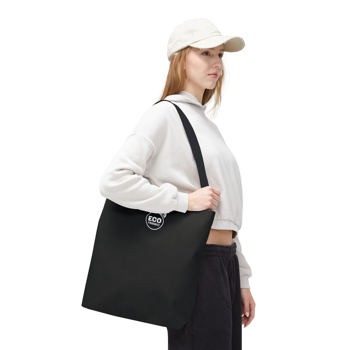 ECO BLACK COLOR CANVAS BAG HIGH-QUALITY 100% SPUN POLYESTER 3 SIZES BAG-E2