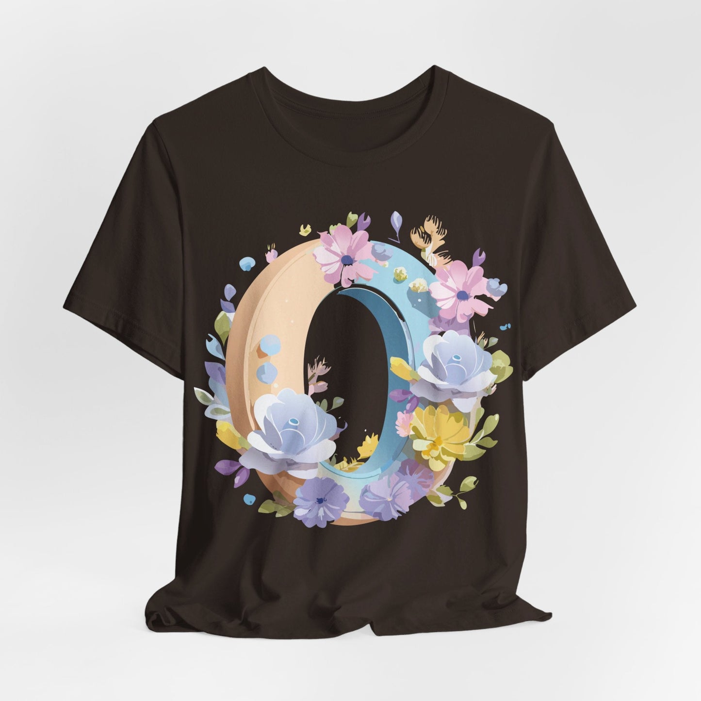 Letter O Shirt Unisex Graphic Tee With Vintage Inspired Art By Adelpha Premium Jersey Short Sleeve