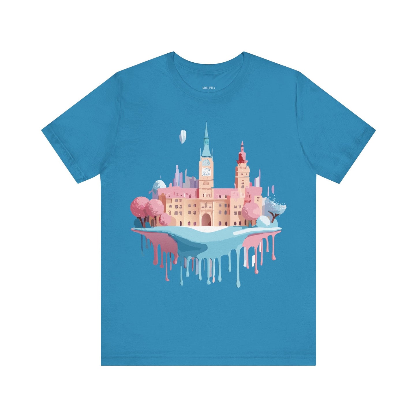 Prague Tourist Shirt Unisex Short Sleeve Graphic Tee Featuring Adelpha Vintage Artwork