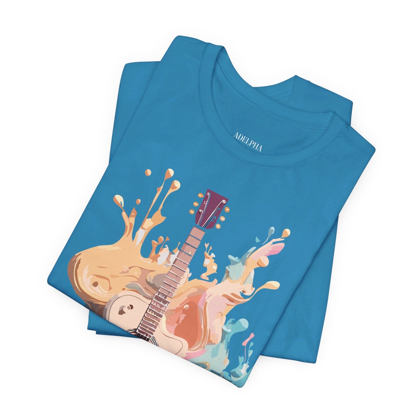 Music Graphic Unisex 100 Cotton Vintage Art with Musical Elements Tee 67
