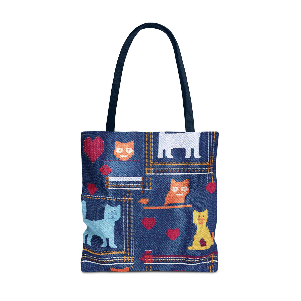 Love Day Graphic Design Denim Fabric Imitation Print Unisex Canvas Bag POLY 3 Sizes Tote Bag 201-10