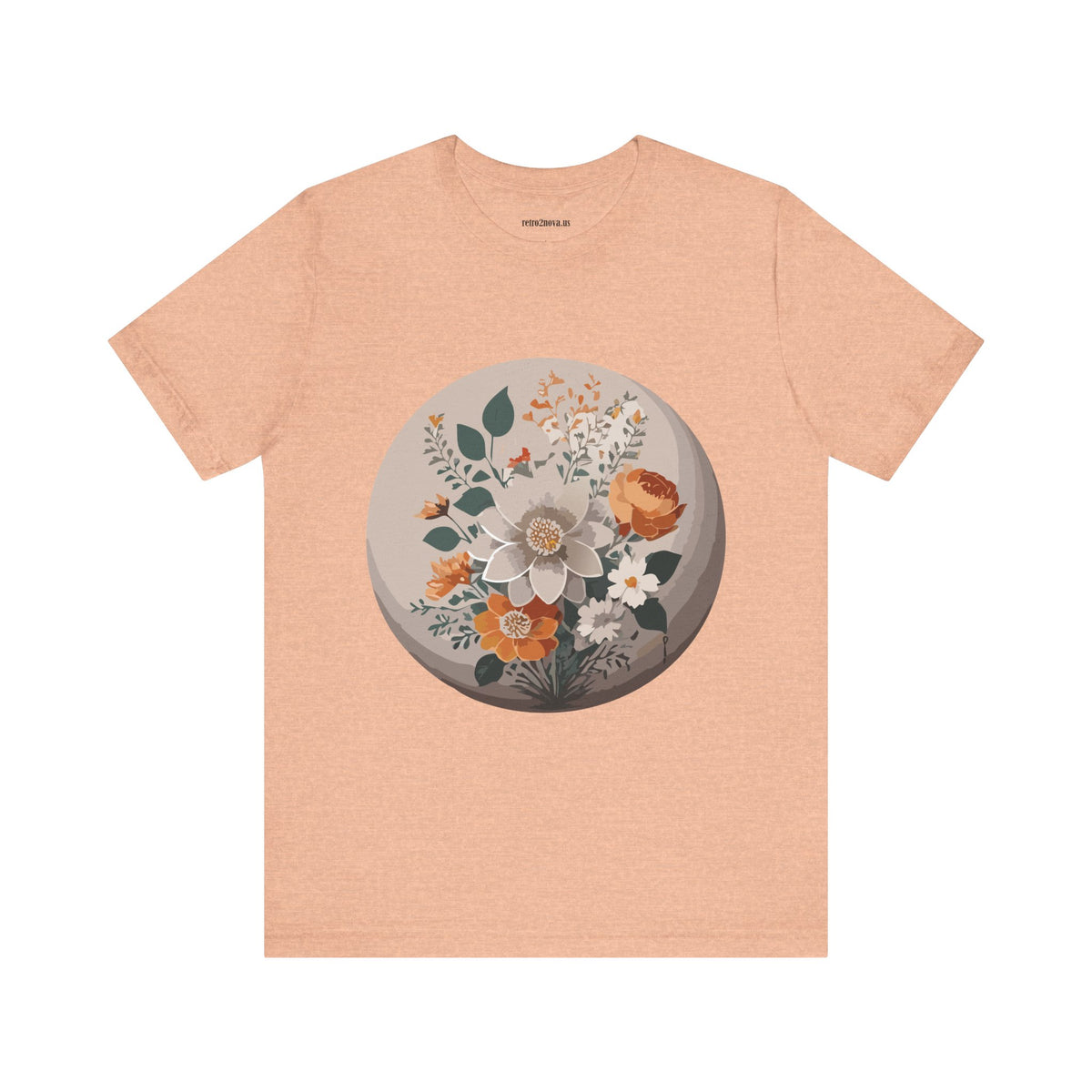 Floral Graphic Unisex Cotton Bella+Canvas Tee with Flowers Design ab11
