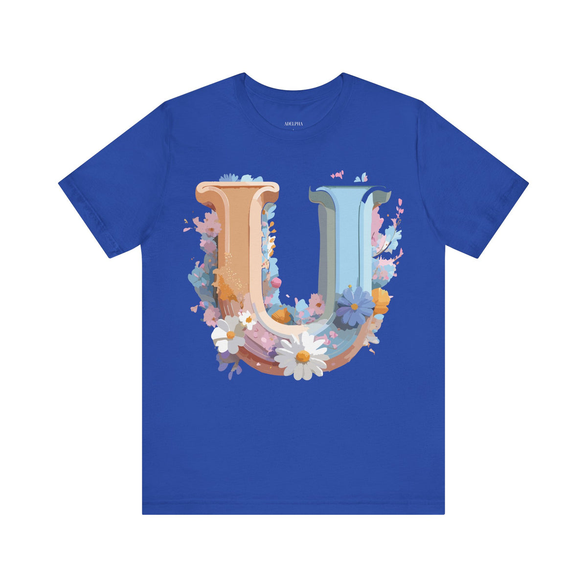 Letter U Graphic Unisex Cotton Bella+Canvas Tee with Art Letter Design