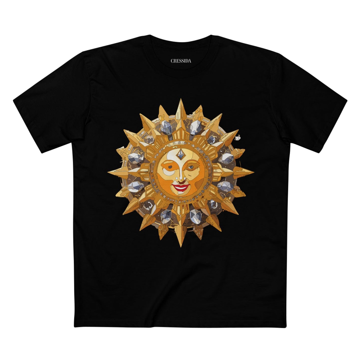 Gold Sun Graphic Unisex 100 Cotton T-Shirt with Golden Art Design 13