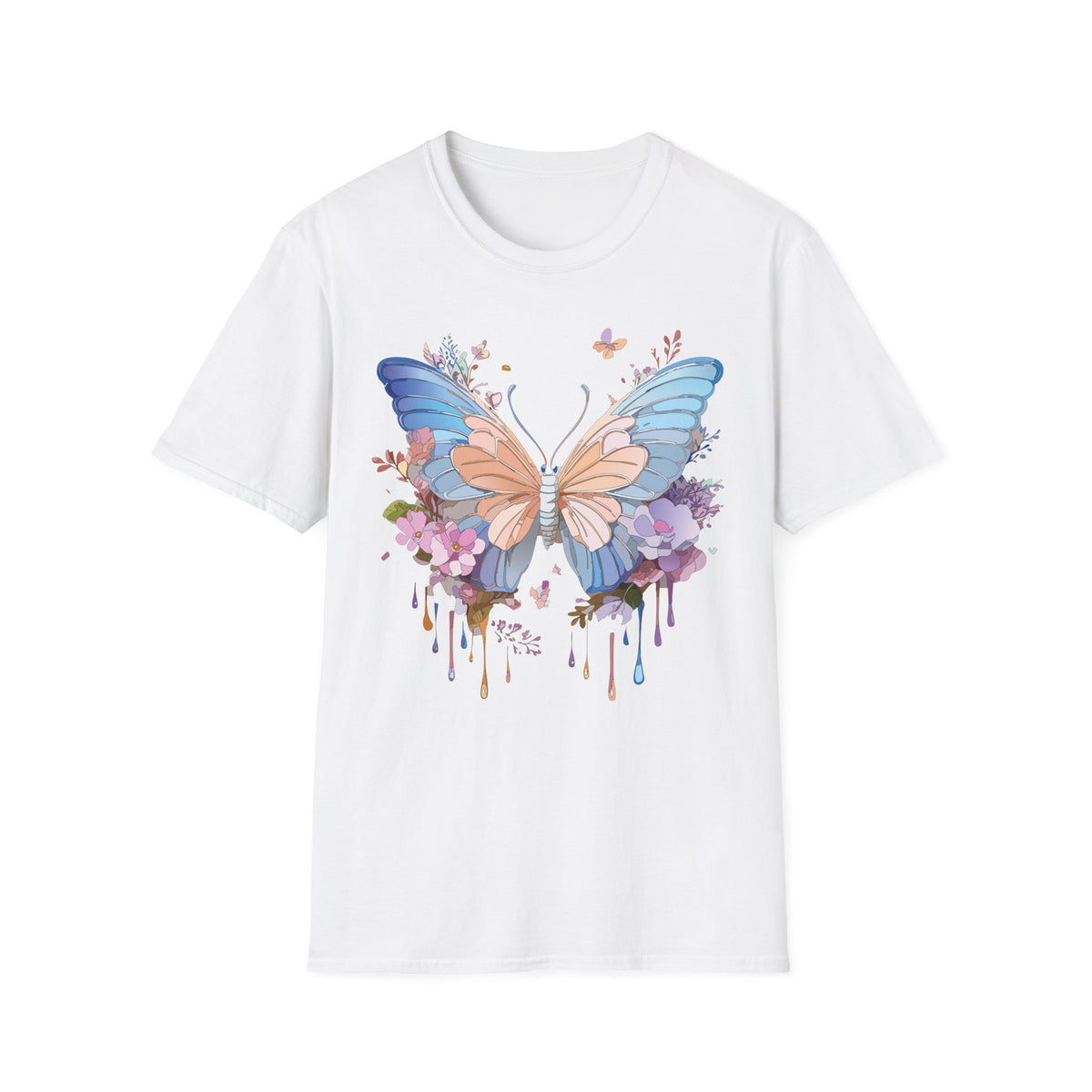 Butterfly Watercolor Tee — Pastel Floral Wings Graphic Tee Unisex 100 Cotton Gildan T-Shirt