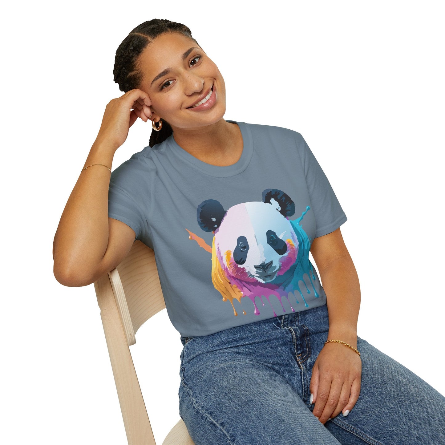Panda Shirt Unisex T Shirt Softstyle Gildan 64000 100 Percent Ring Spun Cotton Animal Tee