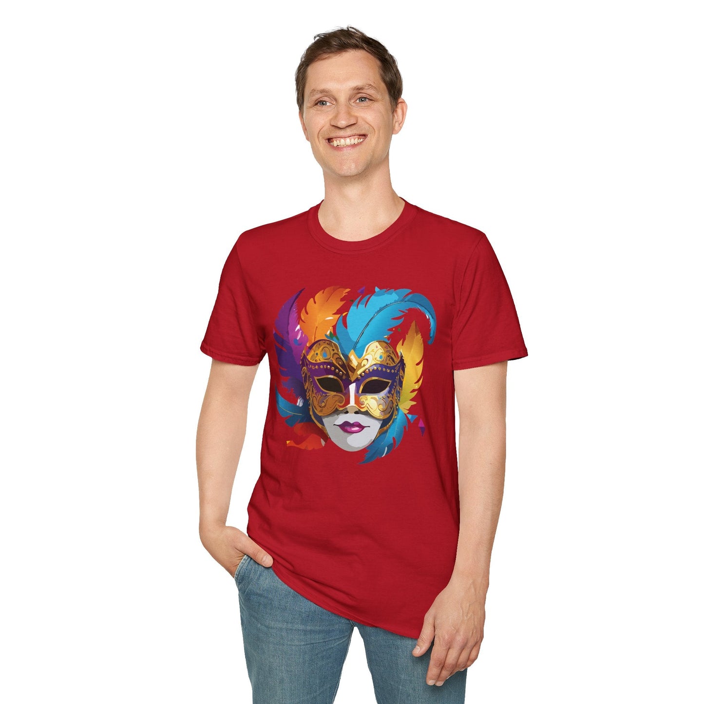 Mask Graphic Unisex Cotton Masquerade Design Artwork Tee 29