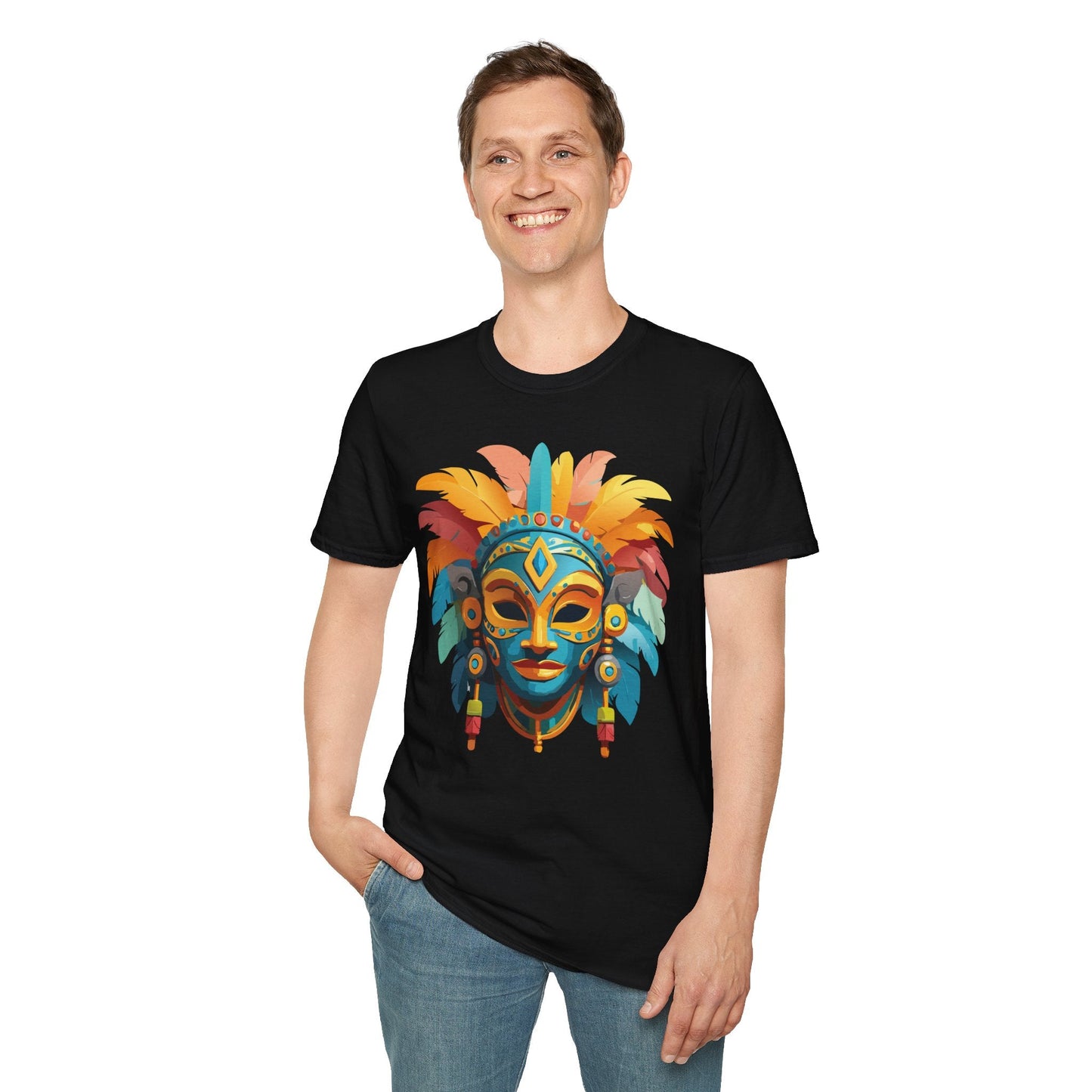 Mask Tee Shirt Unisex Graphic Design Short Sleeve Tee Gildan Softstyle 64000 Ring Spun Cotton