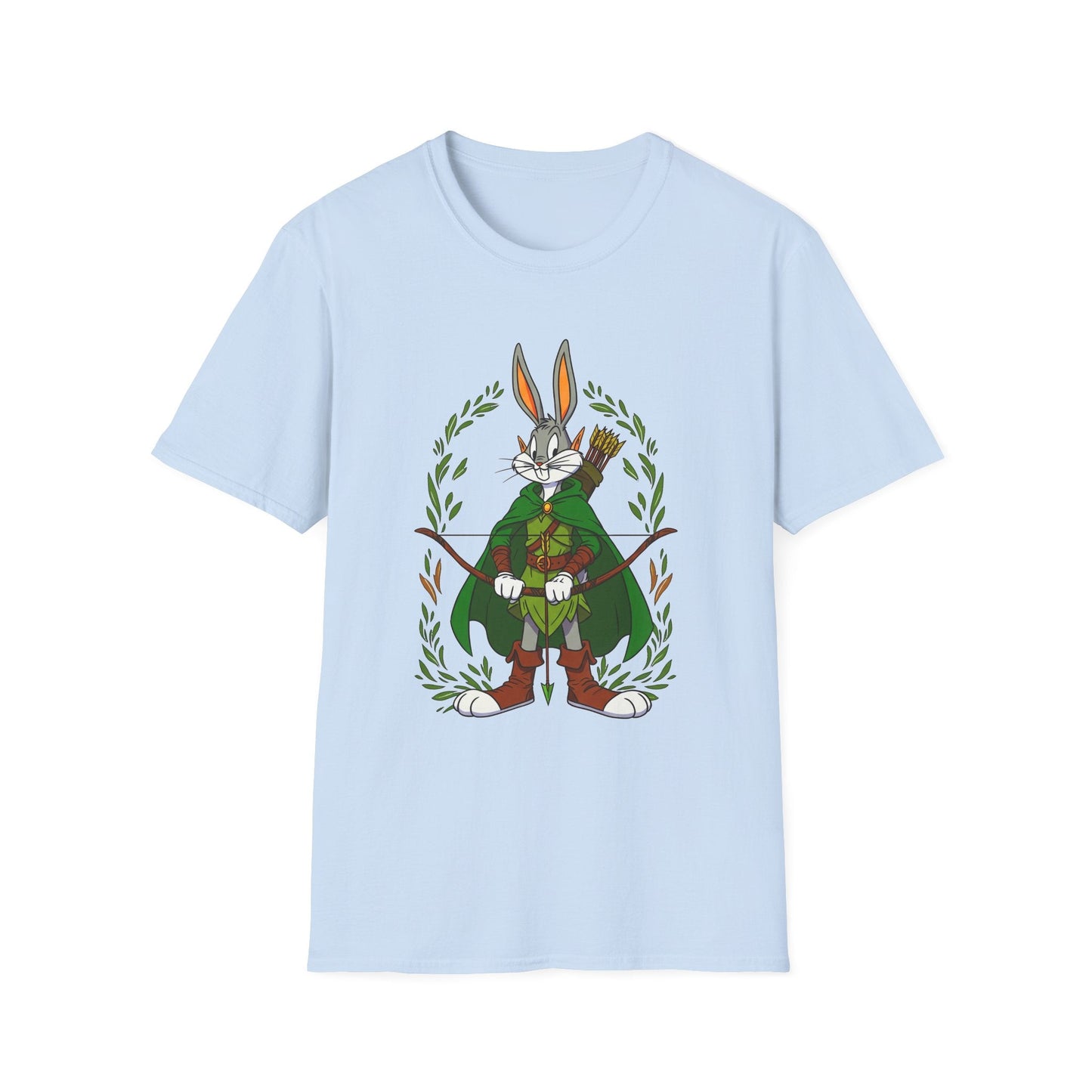 Bugs Bunny T Shirt Cartoon Art Tee Unisex Gildan Softstyle 64000 100 Percent Ring Spun Cotton