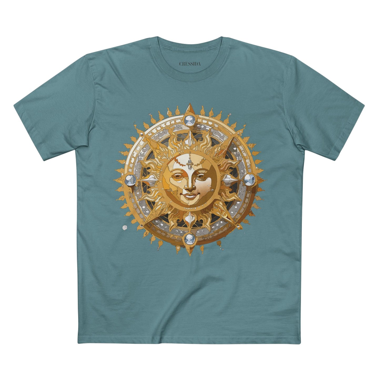 Gold Sun Graphic Unisex 100 Cotton T-Shirt with Golden Art Design 10