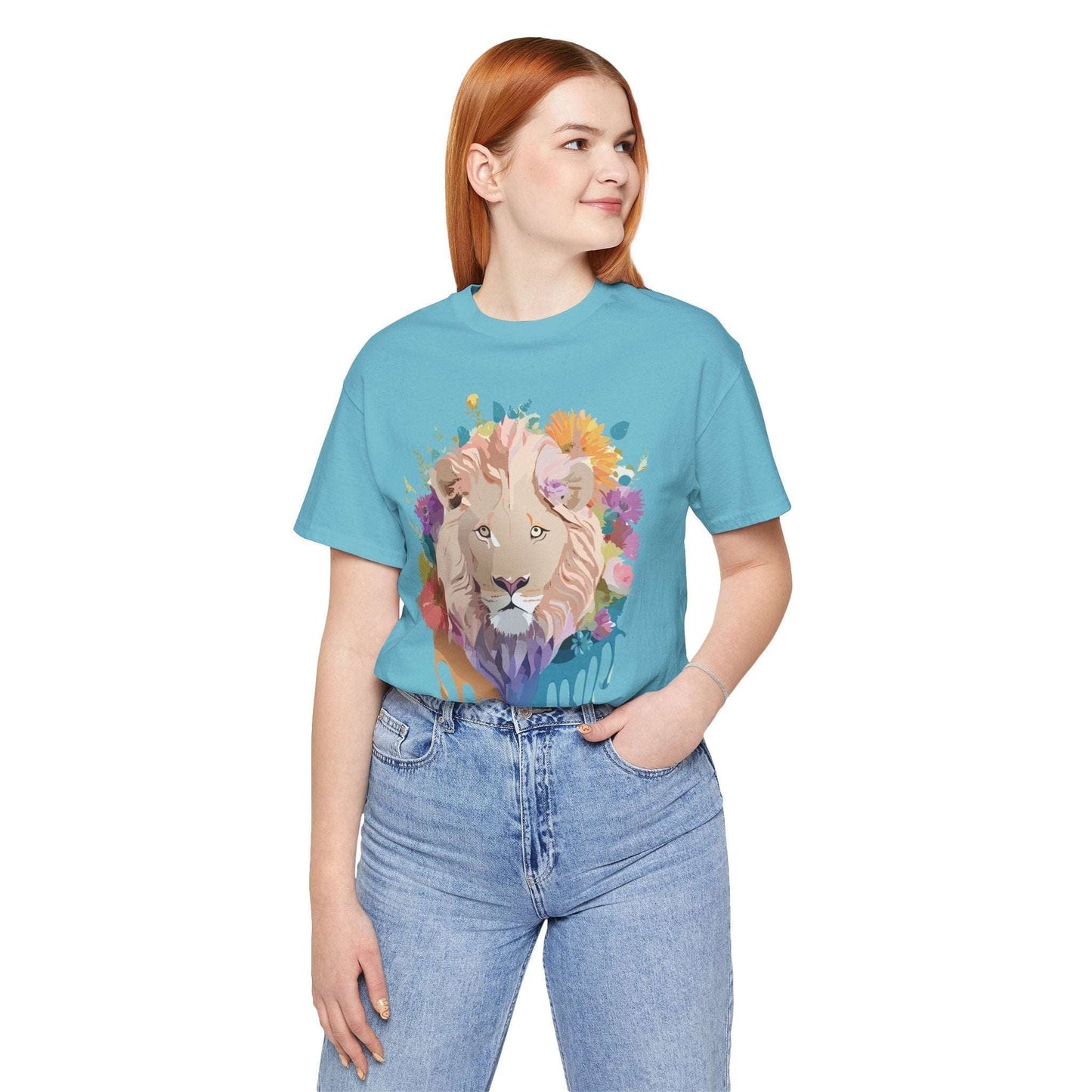 Lion Graphic Tee Unisex Short Sleeve Shirt By Adelpha Vintage Inspired Premium Artwork