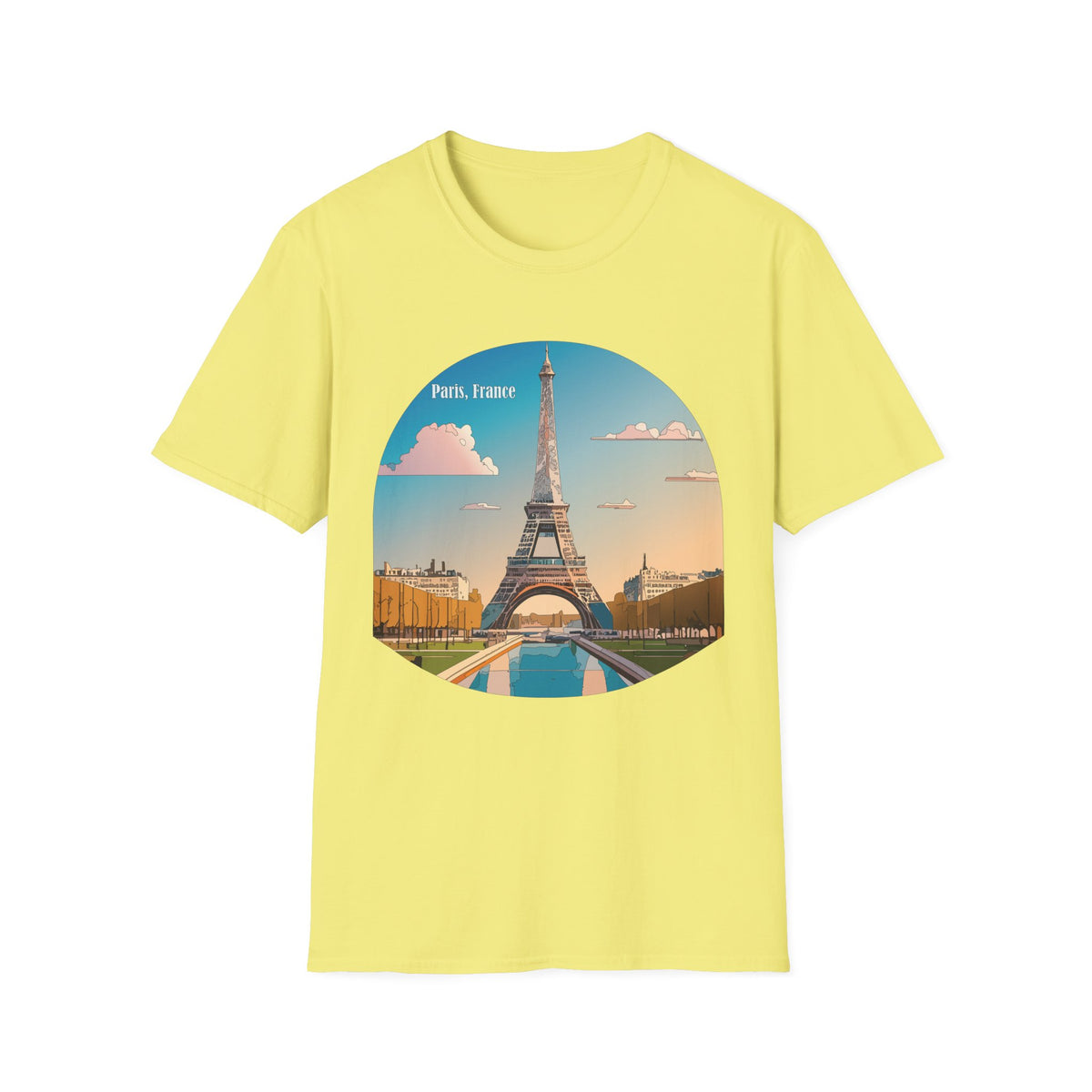 Paris Eiffel Tower Illustration T-Shirt | Paris, France Graphic Tee