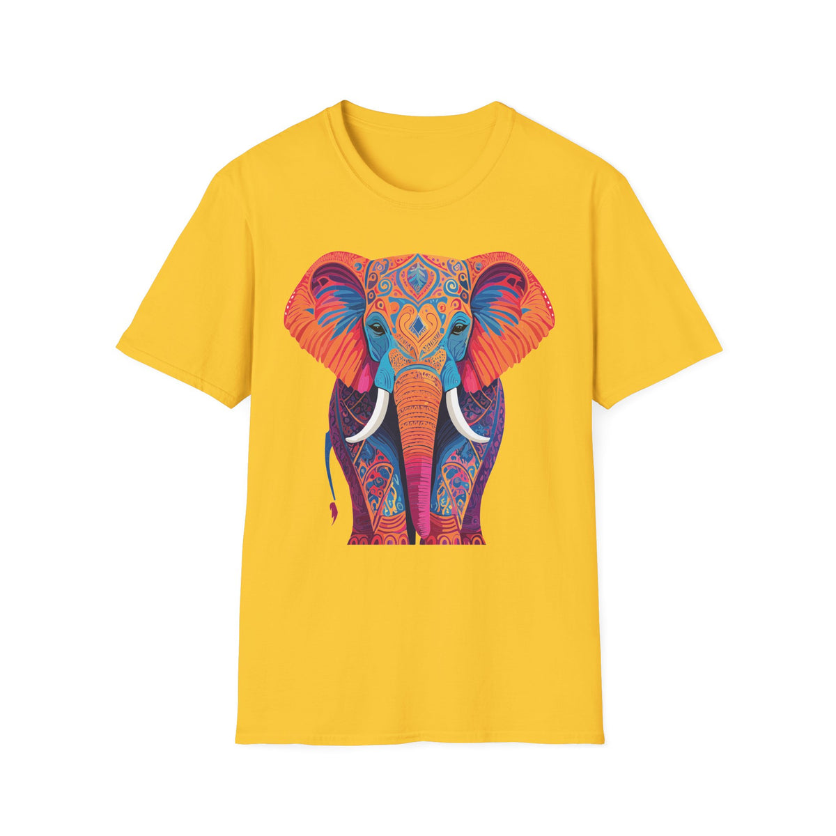 Colorful Mandala Elephant T-Shirt | Boho Animal Graphic Tee