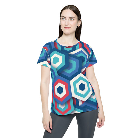 Poly Jersey Tee Shirt with abstract prints