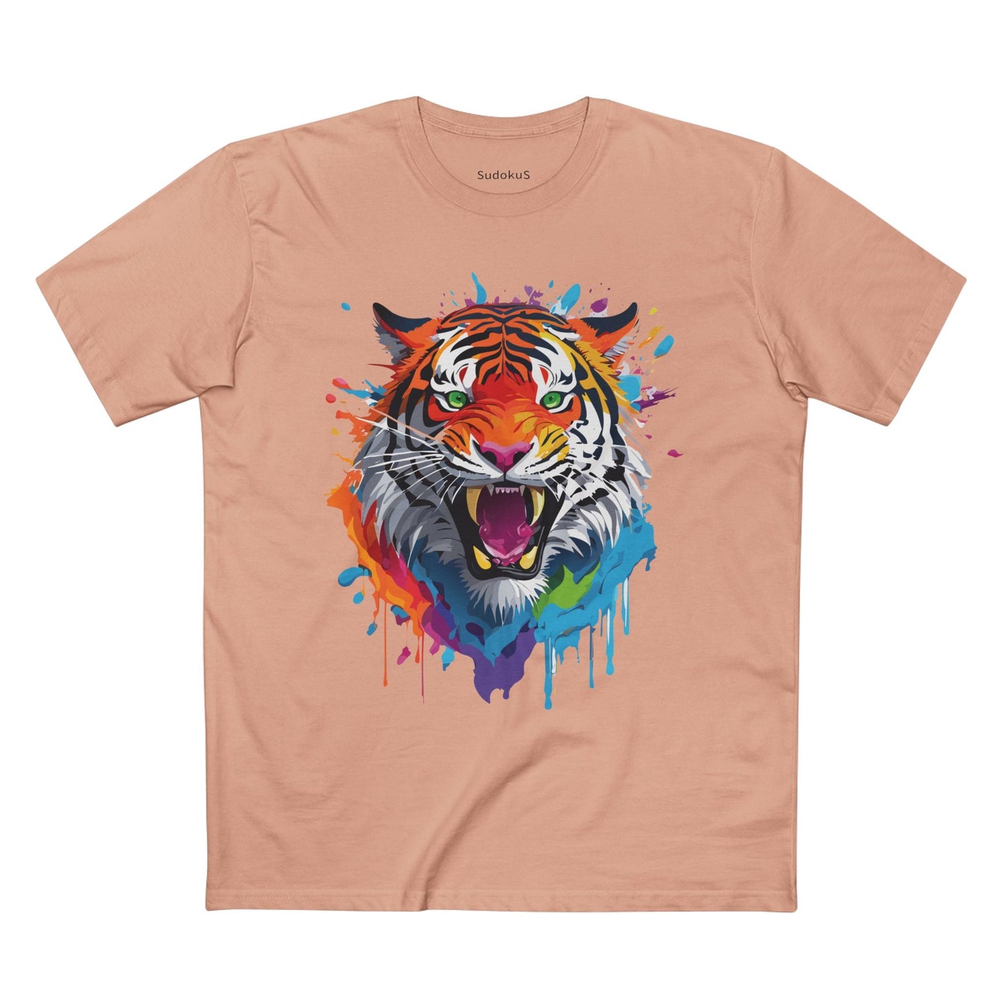 Tiger Graphic Unisex 100 Cotton Staple Tee with Animal Design Artwork 32