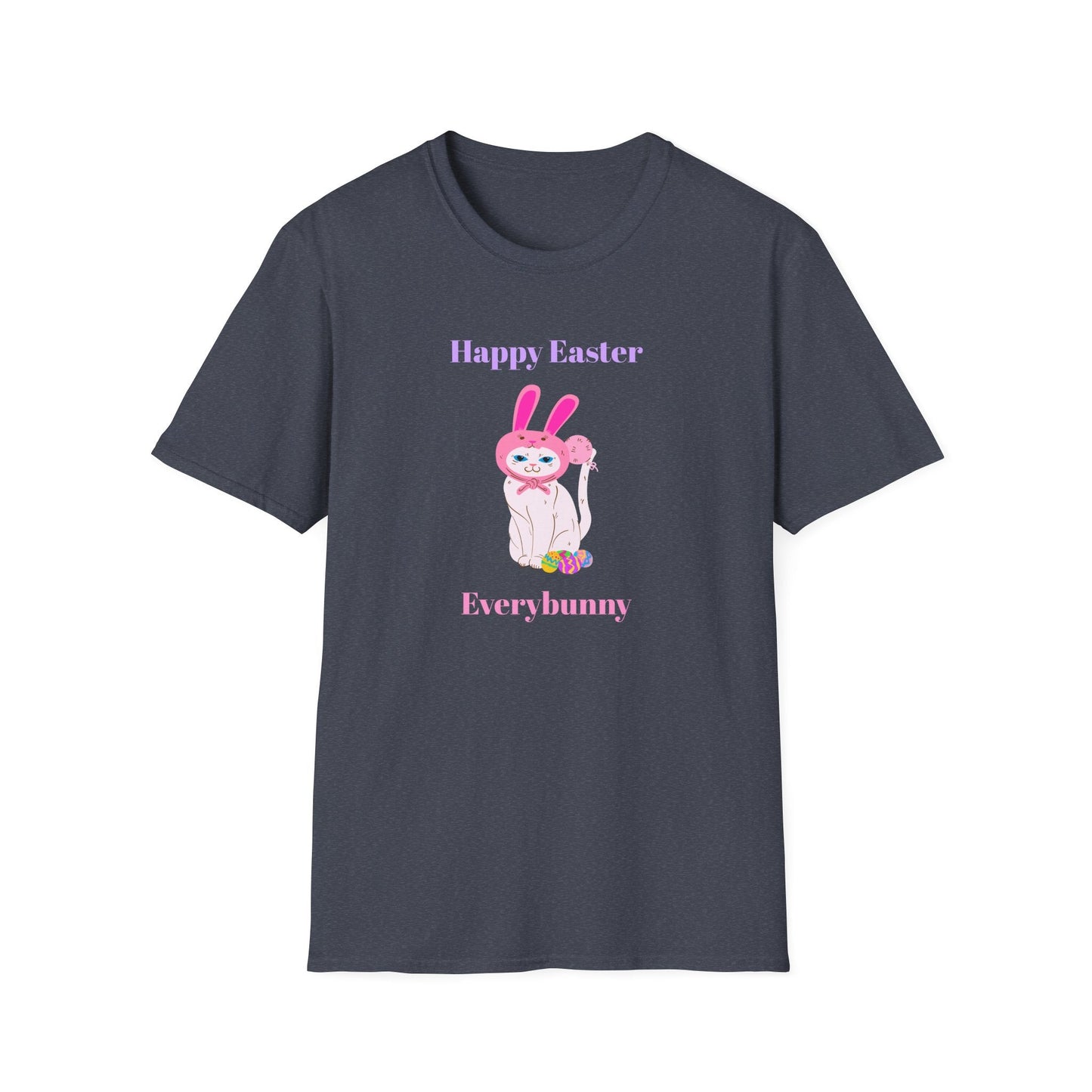 Unisex Easter Bunny T Shirt Softstyle 64000 Tee With Easter Design Print Gildan 100 Percent Ring Spun Cotton