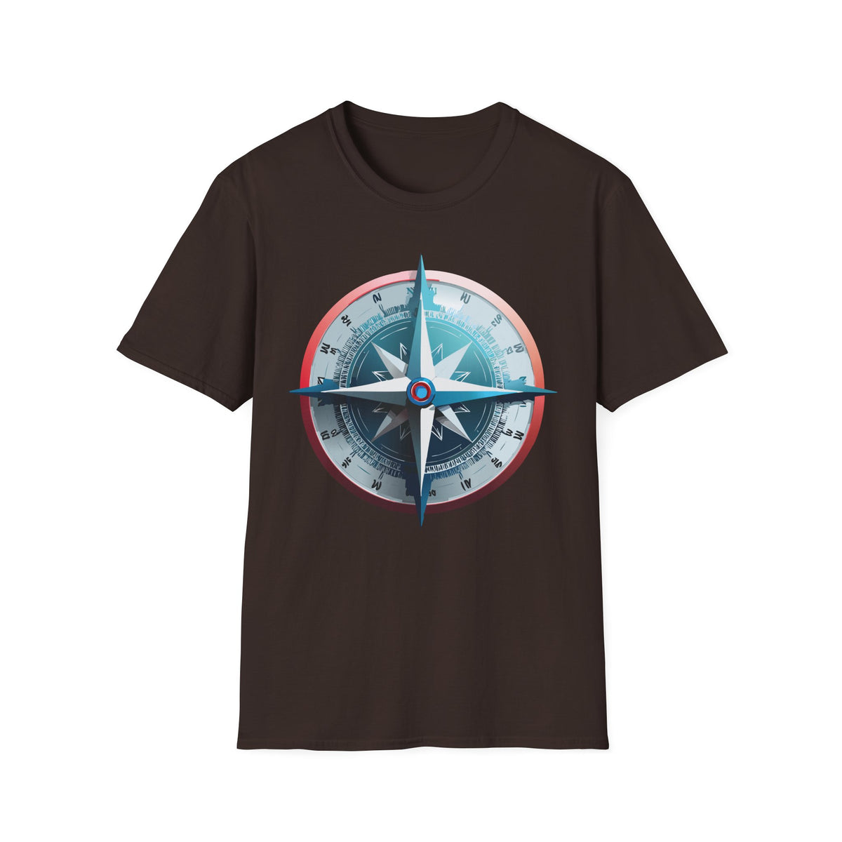 Nautical Compass Graphic T-Shirt | Vintage Compass Travel Graphic Design Unisex 100 Cotton Gildan T-Shirt