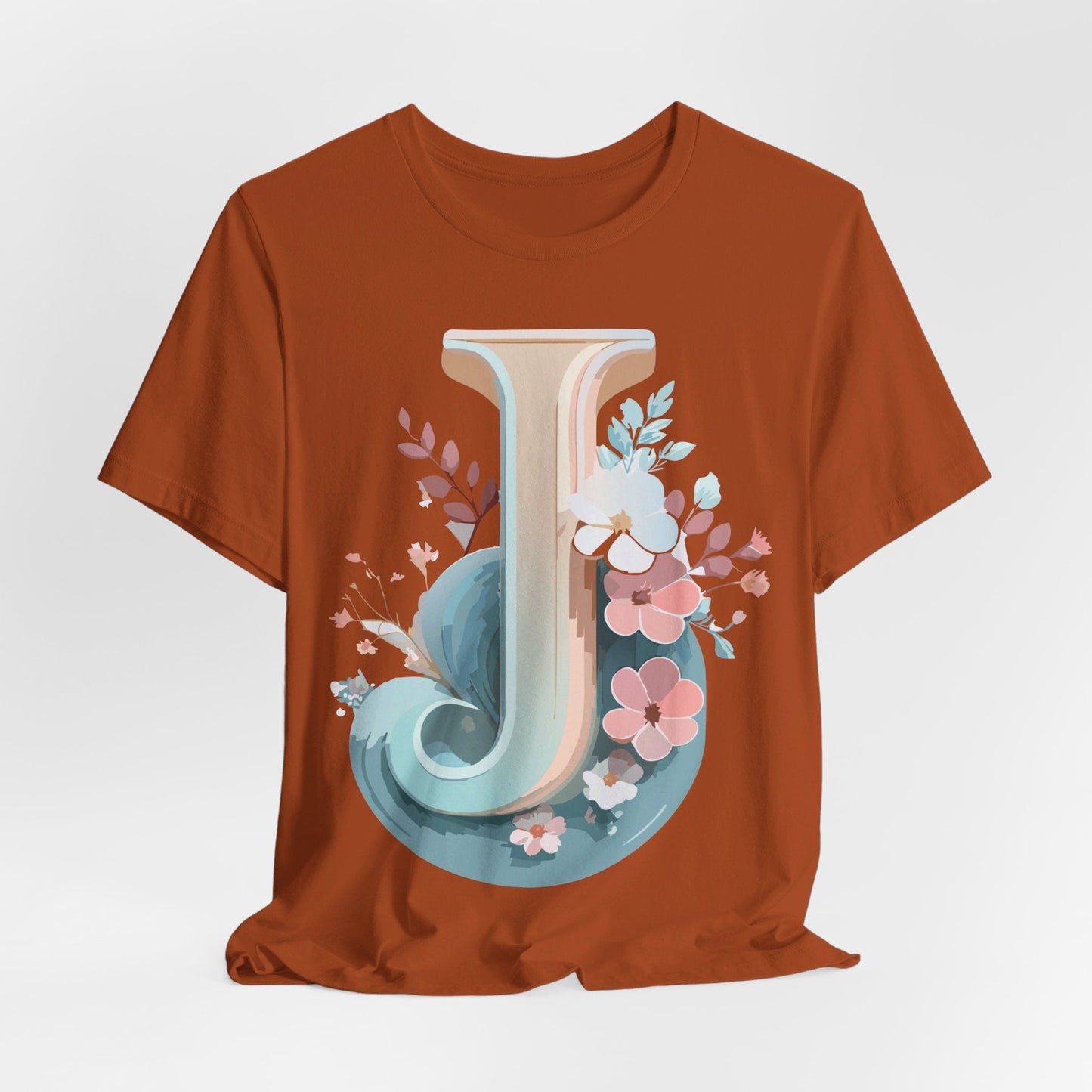 Letter J Shirt Graphic Unisex Tee With Original Vintage Inspired Artwork By Adelpha