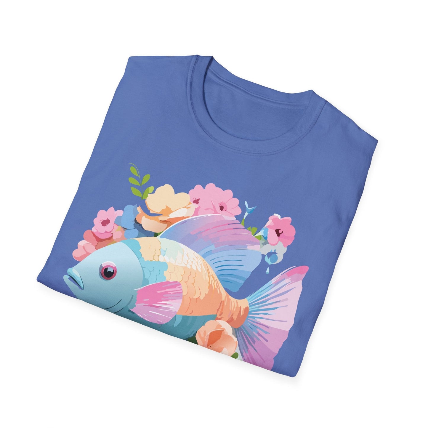 Fish Art Design Graphic Tee Unisex Short Sleeve T Shirt With Fish Artwork Premium Cotton