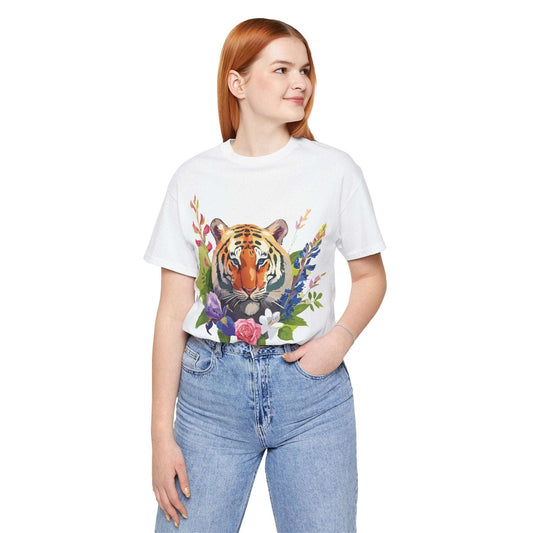 Tiger Graphic Unisex 100 Cotton Vintage Art with Animal Tee 7