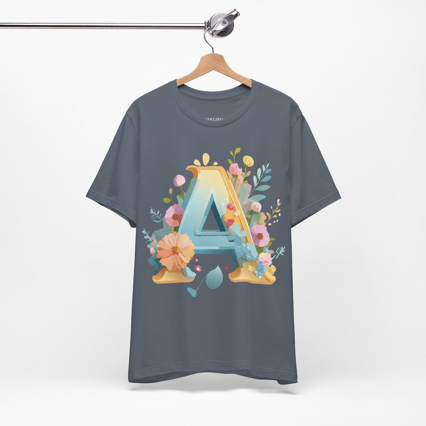Letter A Shirt Graphic Tee Unisex Jersey Short Sleeve Adelpha Vintage Inspired Art Design