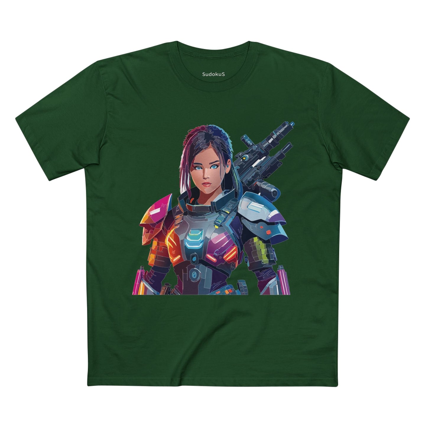 Army-woman Graphic Unisex 100 Cotton Staple Tee 2