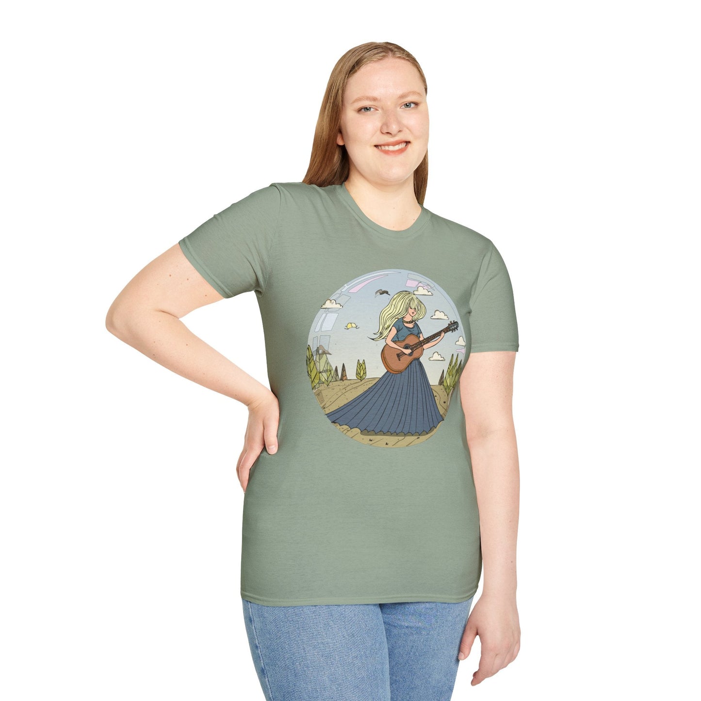 Womens Graphic T Shirt Art Design Tee Softstyle Cotton Ring-Spun Unisex Short Sleeve