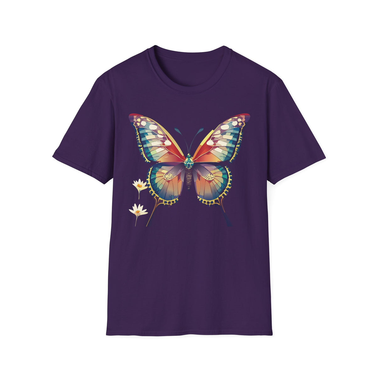 Butterfly Watercolor T-Shirt — Vibrant Multicolor Butterfly Tee for Spring Graphic Tee Unisex 100 Cotton Gildan T-Shirt