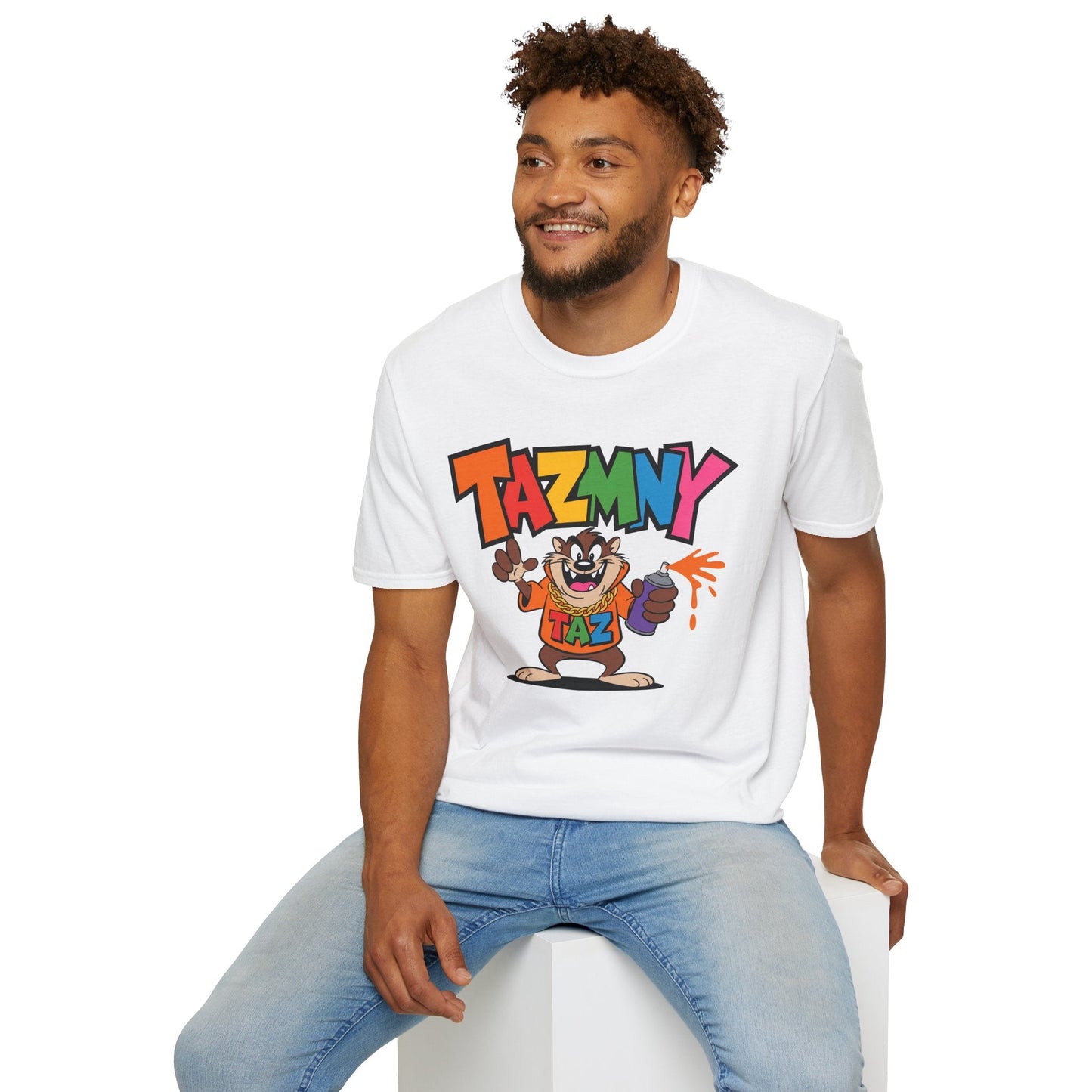Unisex Cartoon T Shirt With Animation Print Funny Animals Softstyle Tee From Gildan 64000