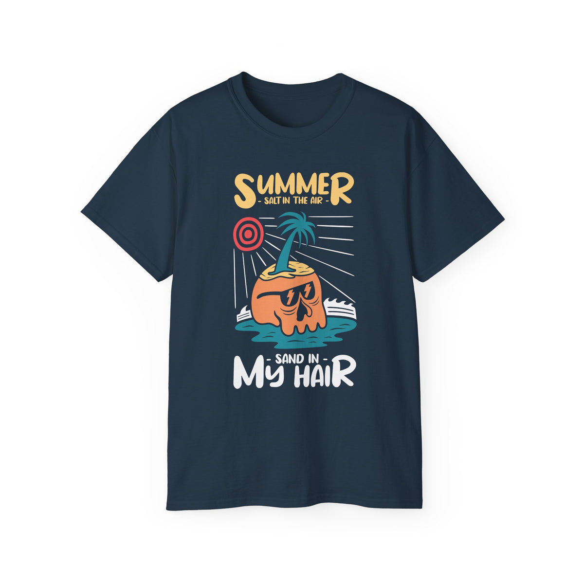 Summer Coconut Character T-Shirt | Sand in My Hair Beach Tee