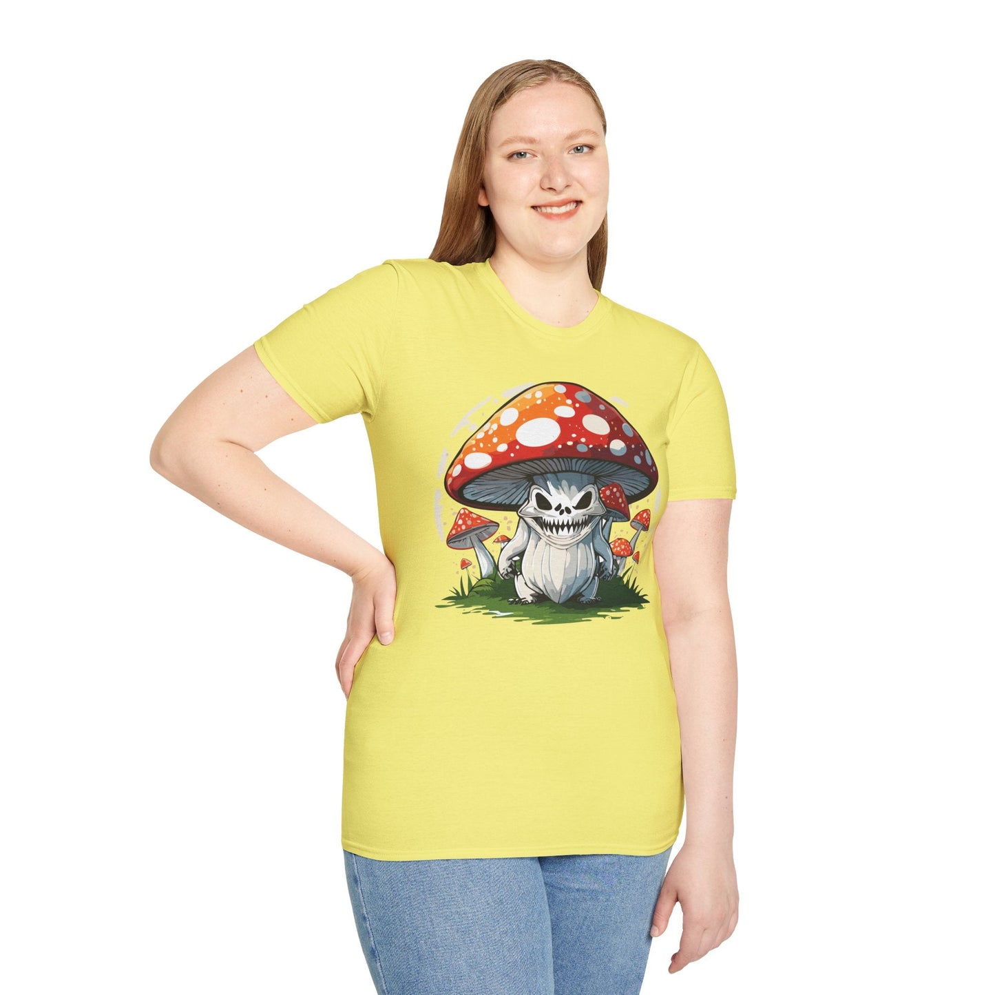 Mashroom Tee Shirt Unisex Softstyle 64000 100 Percent Ring Spun Cotton Funny Mashroom Fungus Design