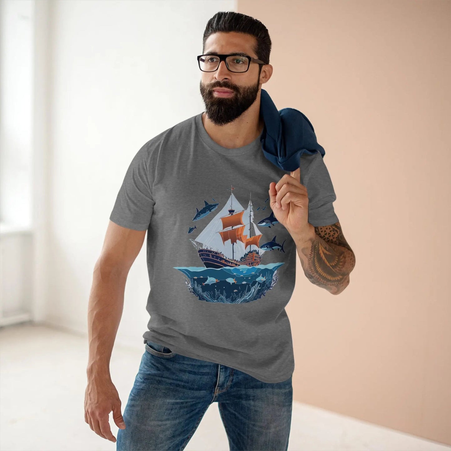 Ocean Coast Graphic Unisex 100 Cotton Staple Tee 32