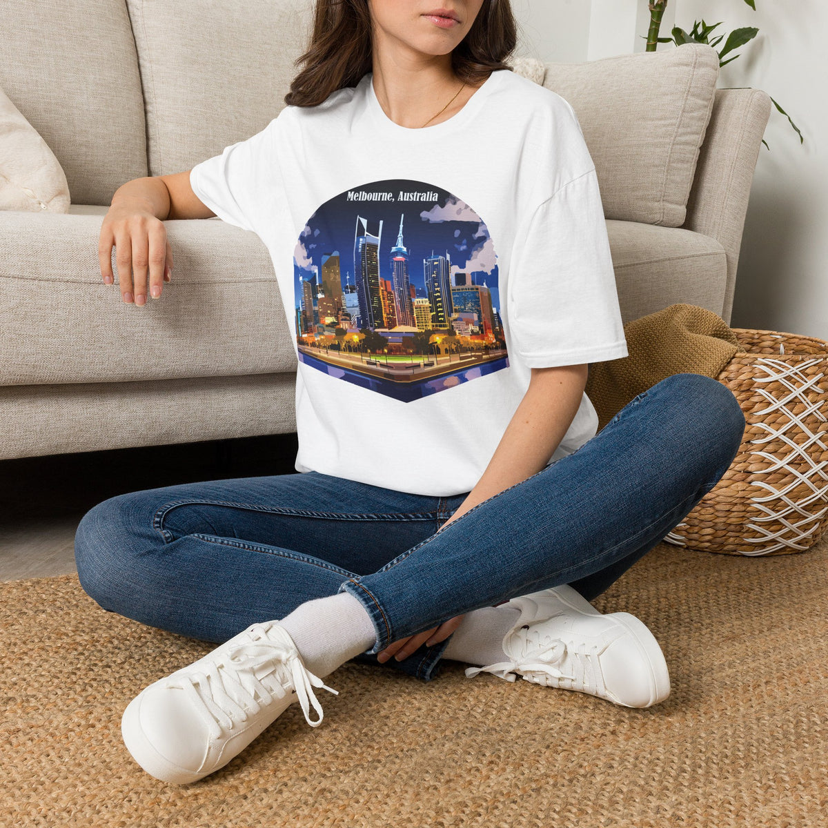 Melbourne Australia Skyline T-Shirt | Cityscape Nightscape Tee
