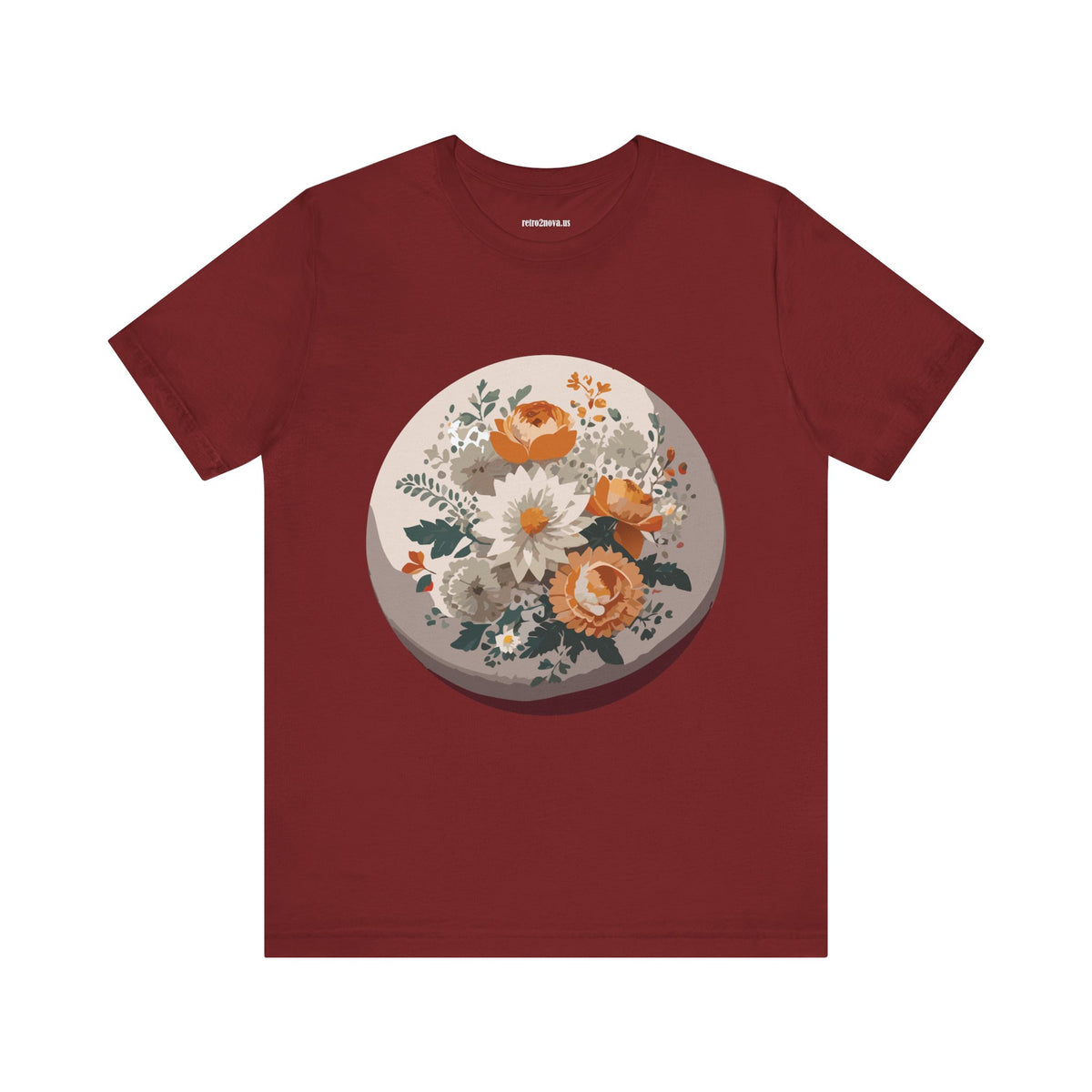 Floral Graphic Unisex Cotton Bella+Canvas Tee with Flowers Design ab105