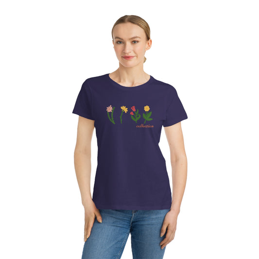 Damen T-Shirt aus Bio-Baumwolle mit Blumendruck