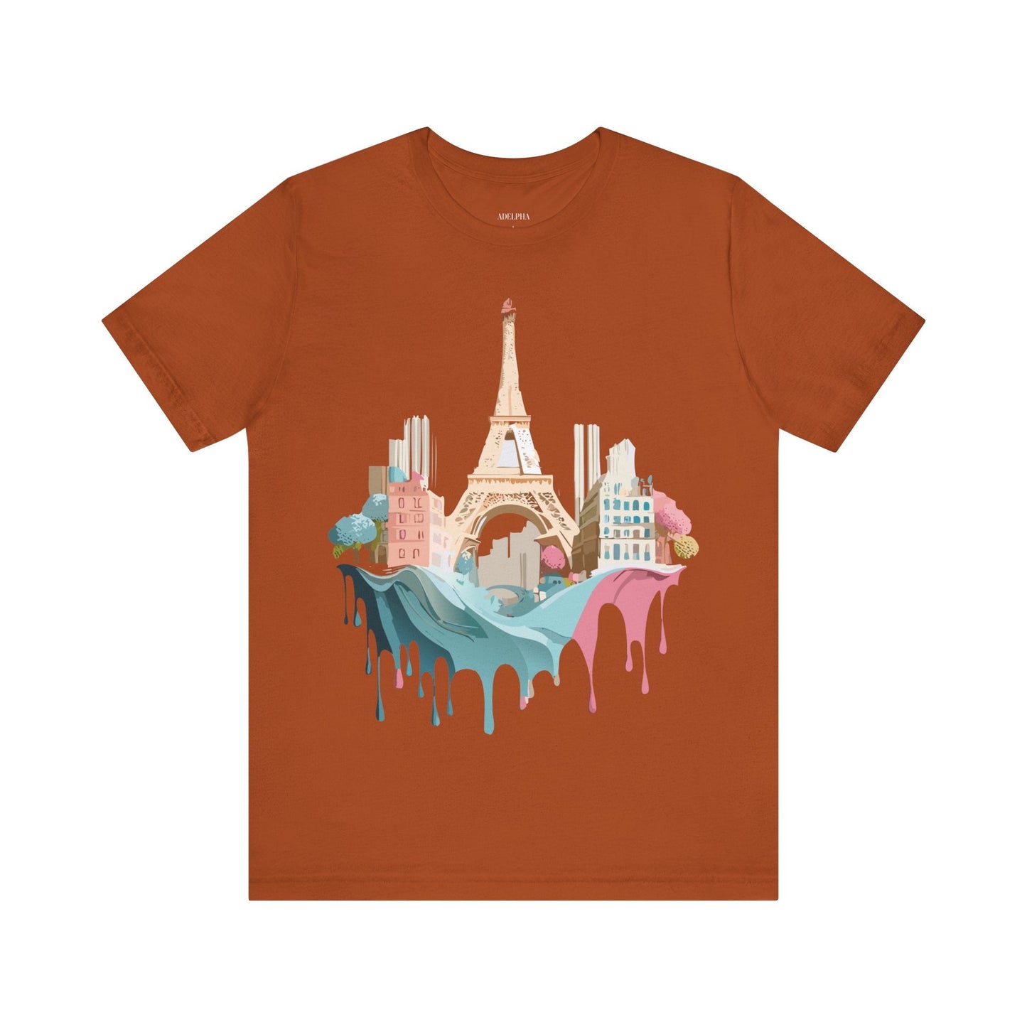 Paris Tourist Shirt Graphic Tee Unisex Jersey Short Sleeve Art Design By Adelpha Vintage Inspired