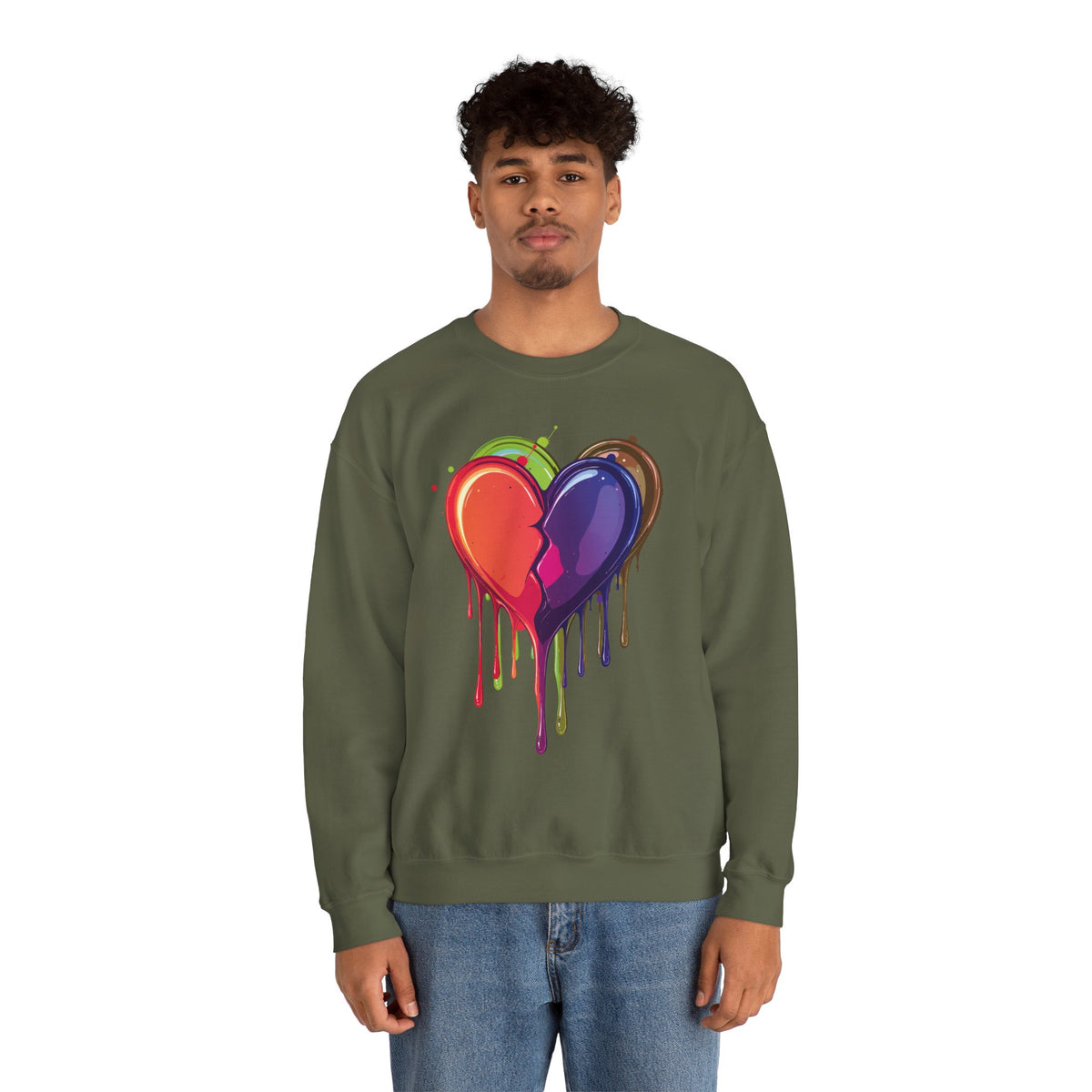 Double Bleeding Heart Sweatshirt, Big Heart Sweatshirt, Love Sweatshirt, Valentine's Day Sweatshirt, Heart Sweatshirt 119
