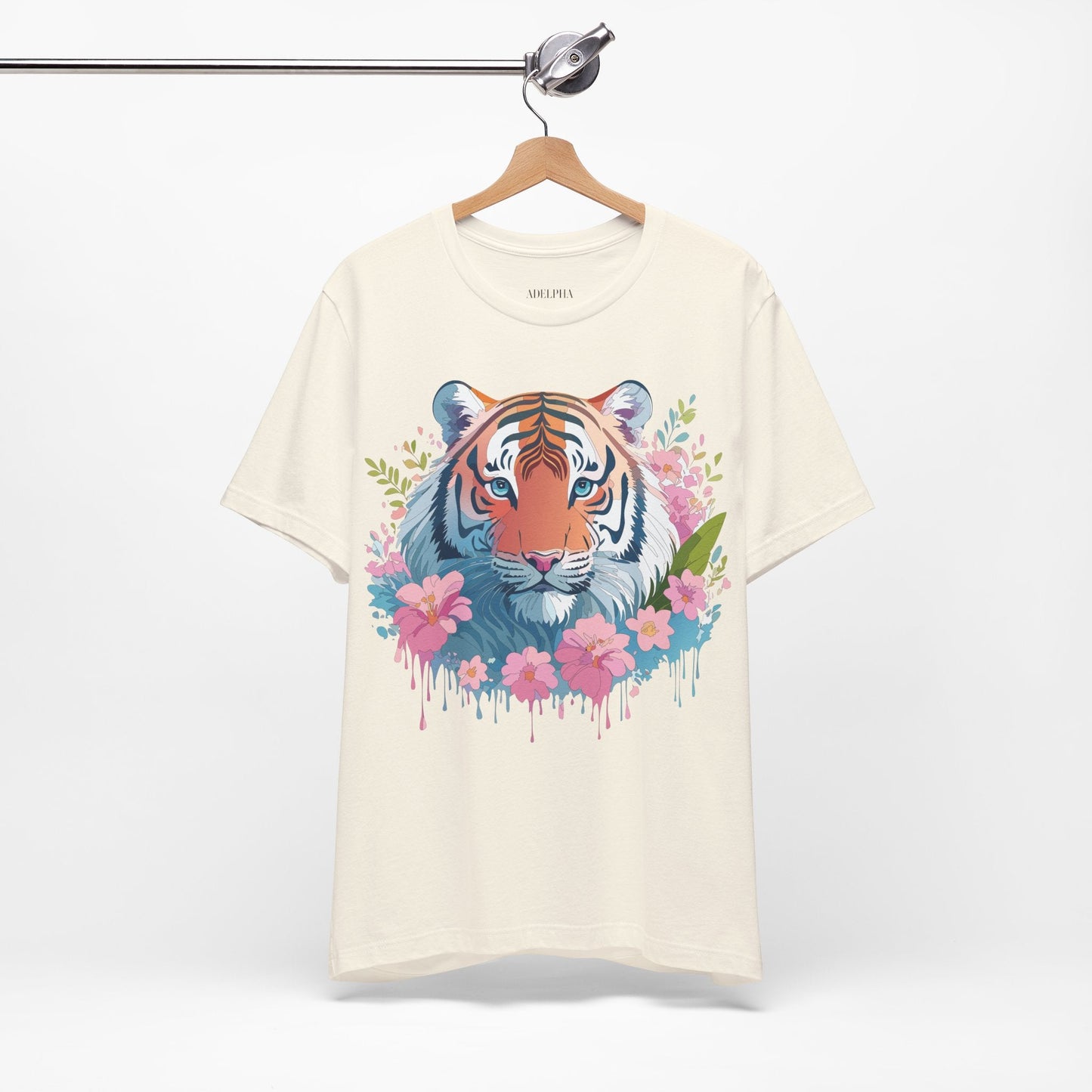 Tiger Graphic Tee Unisex Short Sleeve Jersey From Adelpha Vintage Inspired Artwork