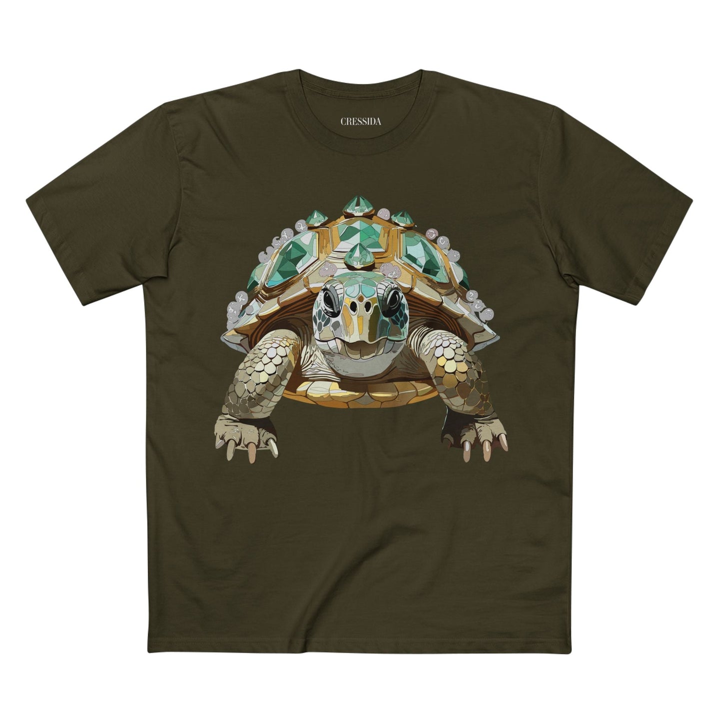 Turtle Graphic Unisex 100 Cotton Tee With Unique Animal Golden Medallion Art Design 29