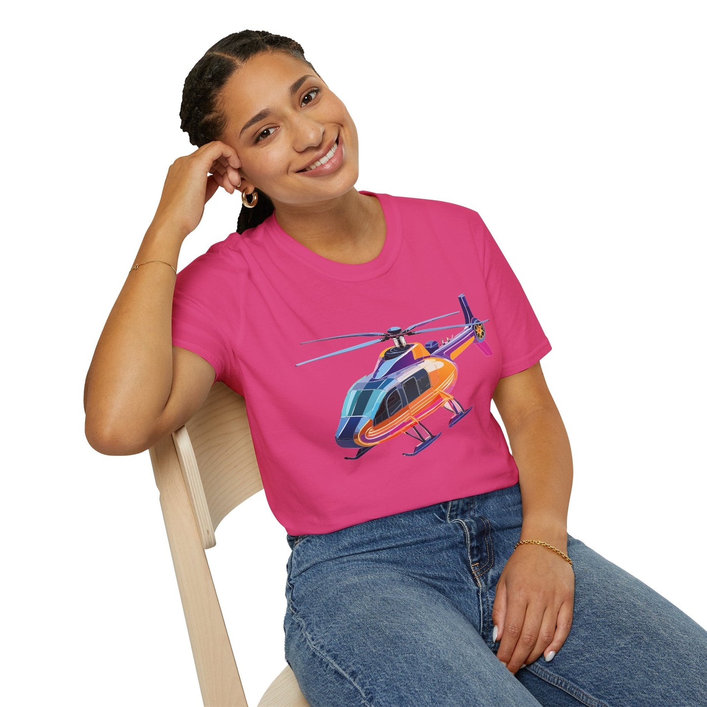 Chopper Helicopter Graphic Unisex Cotton Softstyle Short Sleeve Tee 9