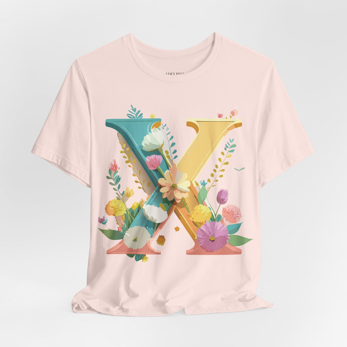 Letter X Graphic Unisex Cotton Bella+Canvas Tee with Art Letter Design