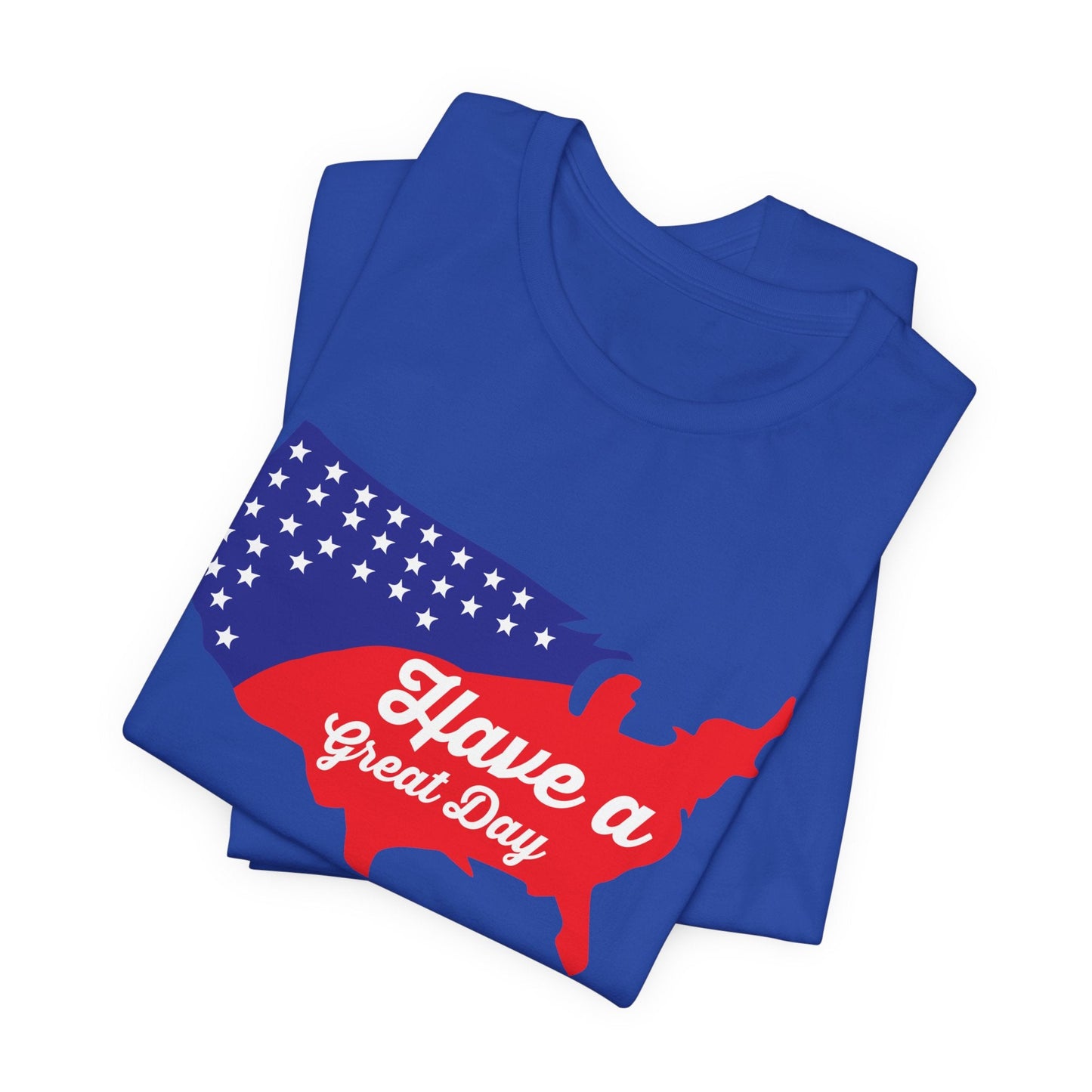 USA Map Patriotic Graphic Unisex Cotton T-Shirt 021