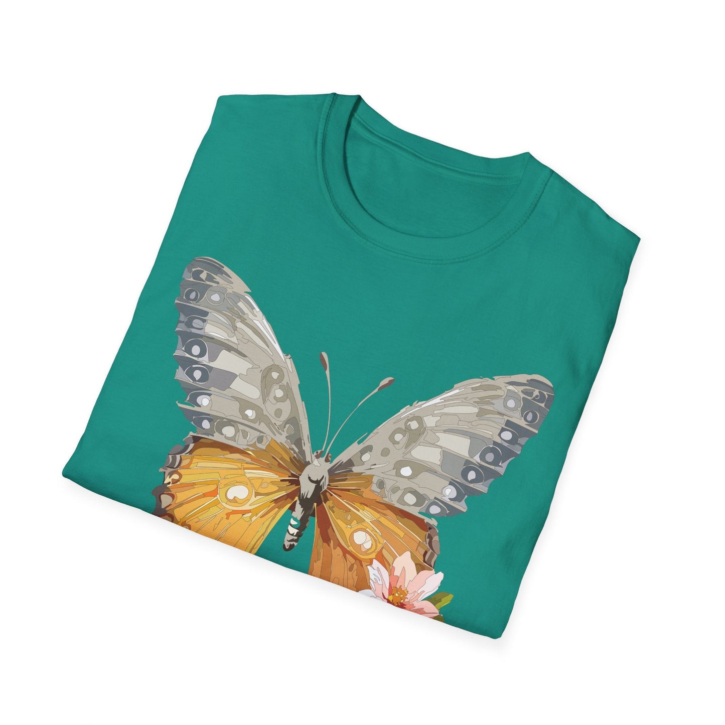 Unisex Butterfly T Shirt Monarch Print Softstyle Cotton Tee Gildan 64000 Lightweight Comfort