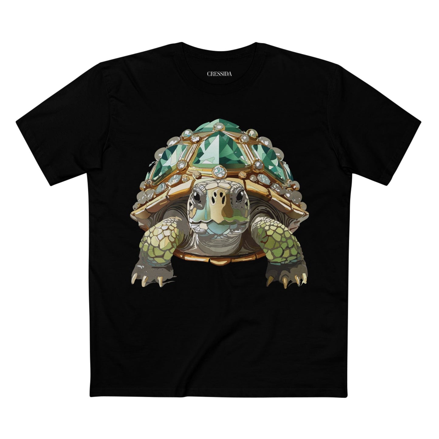 Turtle Graphic Unisex 100 Cotton Tee With Unique Animal Golden Medallion Art Design 30