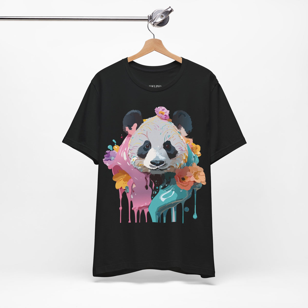 Panda Graphic Unisex Cotton Bella+Canvas Tee with Art Animal Design e146