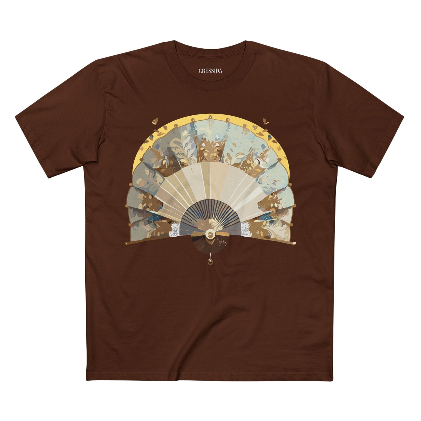 Antique Fan Graphic Design T-Shirt Unisex 100 Cotton Floral Carnival Artwork Tee 26